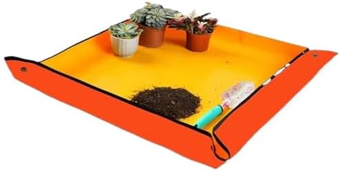 Flower Pots Transplanting Mats Gardening Planting Mat PE Plant Repotting Foldable Waterproof for Indoor Plant Repotting(75x75cm) by Unknown