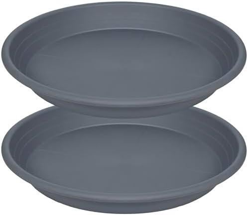 2 Pack of 19 inch Plant Saucer, Large Plant Tray, Heavy Sturdy Plant Drainage Tray for Indoors, Bird Bath Bowls, Sturdy 18 inch Plastic Pot Tray for Planter (Gray) by Unknown