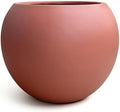 DTY Premium Mt Sherman Fiberstone Sphere Planter for Indoor Outdoor Use, Round Pot for Olive Tree, Lightweight, Smooth Finishes. 2 Coco Mats. Terracotta, Large 21.1'' D x 16.7'' H. 14.6” Pot Opening by DTY