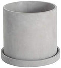 Ekirlin 9 Inch Flower Plant Pot Indoor - Grey Cement Garden Planter Concrete Planter with Drain Hole Saucer, Modern Succulents Containers for Home Decor, Office & Outdoor by Ekirlin