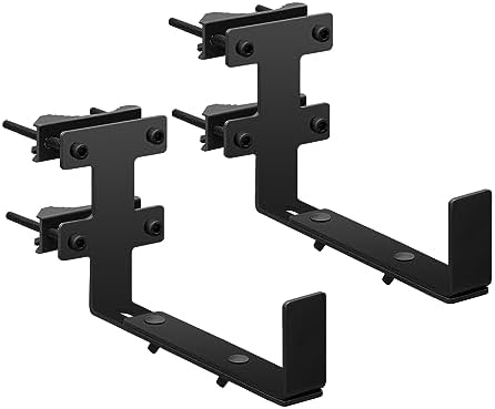 Planter Box Bracket, Flower Box Holder Circular and Square Railings Brackets,Adjustable Deck Railing Planter Box Holder for Patio Garden Fence Pergola Balcony (2 Pieces) by BSWAN