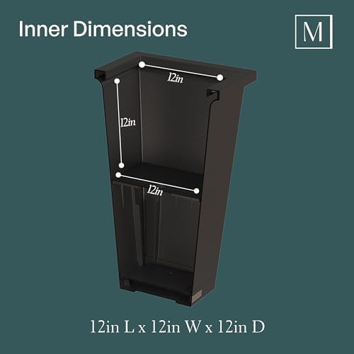 Mayne Renew 24in Modern Tall Square Planter, Black - Image 4