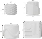 JONATHAN Y Romy Modern Minimalist Handmade Concrete Geometric Planter Set with Drainage Holes, Matte White (Set of 4) (PLN1005C-4SET) - Image 3