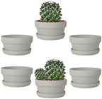 vensovo 5.7 Inch Grey Terracotta Succulent Pots with Saucers, 6 Pack by vensovo