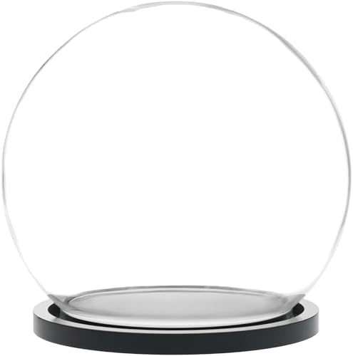 Plymor 5" x 6" Glass Display Dome Globe Cloche (Black Acrylic Base), Pack of 6 by Plymor