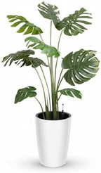 Set of 4 Tall 16 Inch Self-Watering Flower Pots – Large White Planters with Built-in Drainage & Water Level Gauge – Compatible for Indoor and Outdoor Plants – Patio, Balcony, Living Room by LALFPET-Loveallforpets