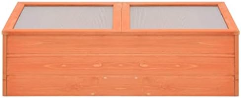 Wooden Garden Portable Greenhouse Sturdy Cold Frame Raised Plants Bed Protection with 2 PC Boards and Openable Top Door Raised Flower Planter Box 39.4"x19.7"x13.4" - Image 2