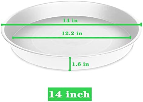 4 Pack of 14 inch Plant Saucers, Plant Saucer 14" Round, Plastic Plant Tray for Flower Pots, White Planters for Indoor Plants, Plant Trays for Planter 12-15" (14", Creamy White) - Image 3