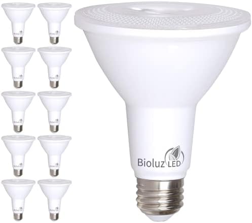Bioluz LED 10 Pack PAR38 LED Light Bulb 90 CRI 12W = 100-120 Watt Replacement, Daylight 5000K, Dimmable Light Bulbs Flood Lights Outdoor/Indoor UL Listed Light Bulbs Title 20 High Efficacy LED Bulbs by Bioluz+LED