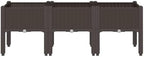 PP Garden Planter with Legs, 47.2x15.7x16.5 Inch Outdoor Planter for Climbing Plants, Rattan Look Elevated Box for Patio and Terrace - Image 3