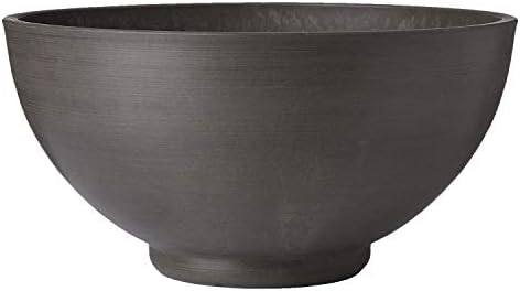 PSW Pot Collection 15x8 inch Plastic/Stone/Wood Composite Square Planter – No Drainage Hole (Drillable), Simplicity Bowl, Dark Charcoal - Image 2