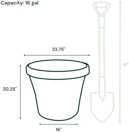 Bloem Terra 24" Plastic Planter, 16 Gallon, Basil, 2-Pack - Image 2