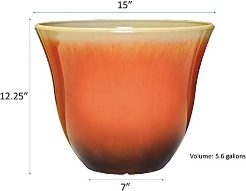 Classic Home and Garden Honeysuckle Planter, Patio Pot,Tequila Sunrise Home, 15 Inch - Image 4