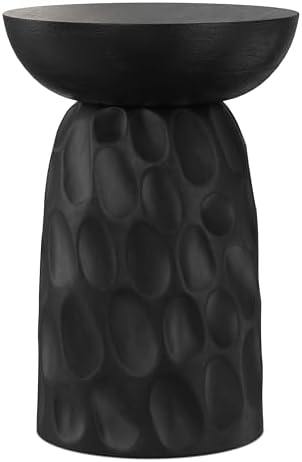 SIMPLIHOME Boyd 13" Wide Solid Wood Round End Table in Black - Image 6