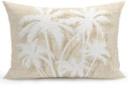 Outdoor Pillow Waterproof 1 Pack, Tropical Palm Tree Patio Throw Pillows for Couch Bed Sofa with Insert, Vintage Beige Exotic Botanical Plants Decorative Travel/Reading/Camping Pillow Set 12x20 Inch by Unknown