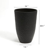 Worth Garden 21" H Tall Planters 2 Pack - 14'' Dia Resin Large Round Black Flower Pots for Outdoor Plants Trees - Imitation Stone Finish Plastic Indoor Front Porch 9 Gallon Decorative Container Patio - Image 6