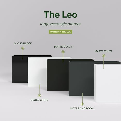 Greenline Leo Tall Rectangular Fiberglass Planter, Outdoor Planter Box - Image 5