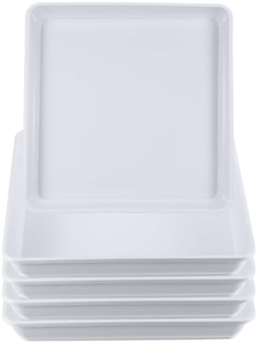 PATIKIL Plant Saucer Tray, 5 Pack 14 Inch Square Plant Saucer Heavy Planter Pot Saucers Large Deep Flower Planter Drip Tray for Indoor Outdoor Plants, White by PATIKIL