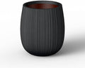 Kante Accent Round Curved Black Concrete Planter 12.6" Dia, Outdoor by Unknown