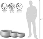 Kante Pale Gray Concrete Planter 11.8" Dia All-Weather Round Small Pot - Image 4
