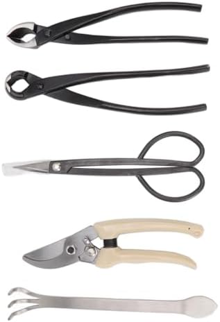 5Pcs Bonsai Tool Set Kit Carbon Steel Bonsai Scissors Rake Branch Cutter Pruning Shears Pliers Garden Tools - Image 3