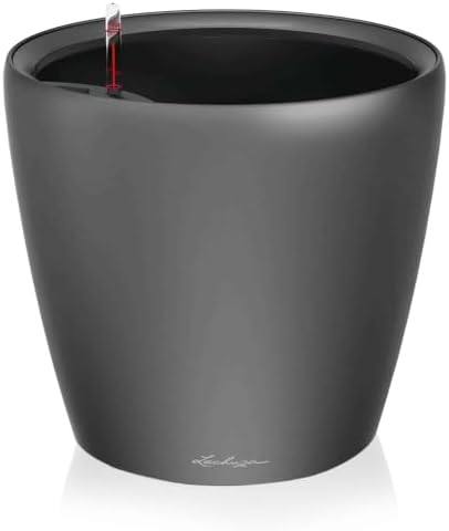 Lechuza 16043 Classico LS 28 Self-Watering Planter, Charcoal Metallic by LECHUZA