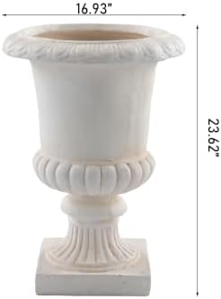 Urn Planter Beige White Magnesium Oxide 16.93x23.62 in - Image 2