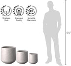Kante Modern Home Minimalist 13" Dia CON Gray Concrete Curved Planter - Image 3