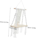 Cabilock Macrame Wall Shelf Handmade Boho Decor Plant Hanger Floating Decorative Wall Hanging - Image 3