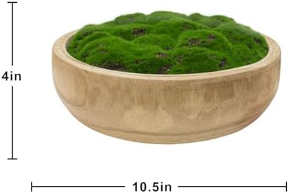 Moss Wood Bowl, Natural Round Dough Bowl for Tabletop Centerpiece Decor - Image 6
