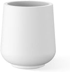 Kante Accent Round Curved White Concrete Planter 13" Dia, Outdoor by Unknown