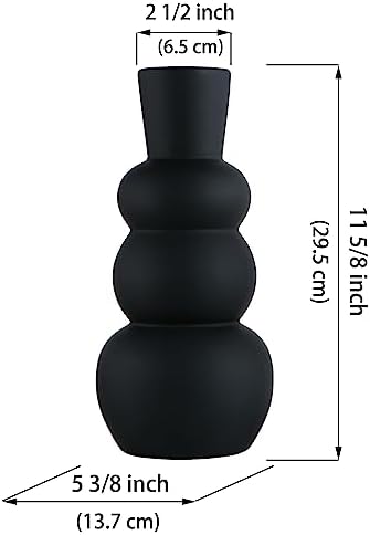 Black Ceramic Vase, Modern Matte Clay - Image 7