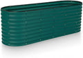Plant & Plot Galvanized Raised Garden Beds Outdoor // 6×2×2 ft Planter Raised Beds for Gardening, Vegetables, Flowers // Large Metal Garden Box (Dark Green) // Patented Tool-Free Design by PlantPlot