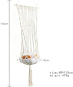 Macrame Plant Hangers, Suit 15 Inch Pot, Hand-Woven Cotton Rope Planter Basket with Hanging Hook, Indoor Outdoor Ceiling Holder for Room,Garden(C,1PACK) - Image 2