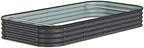 MUPATER 8x4x1FT Raised Garden Bed Outdoor, Modular Galvanized Steel Garden Bed Kit for Planting, Above Ground Planter Box Oval for Vegetables, Herbs and Flowers, Garden, Gray by MUPATERHome