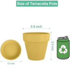 vensovo 6 Inch Yellow Terracotta & Clay Pots with Saucer, 4 Pack - Image 2
