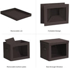 Homsorout Stackable Storage Bins with Lids - Large Decorative Basket with Lids, Fabric Foldable Closet Organizer Bins, Shelf Organizer for Living Room, Dorm, 5 Pack, Brown - Image 7