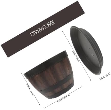 Beaupretty Xmas 2 Sets Faux Wooden Planter with Saucers for Garden Plant - Image 2