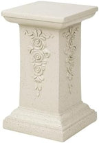 Virubi 22.24" H Ornate Gothic Pedestal Stand - Antique White MGO Plant Display Column, Weather-Resistant Indoor/Outdoor Decor Side Table, No Assembly Needed (Sand Style2) - Image 6
