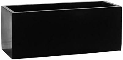 Modern Rectangle Balcony Window Black Matte Planter Box Elegant Rectangular 8" H x 8" W x 20" L Flower Pot - Image 2