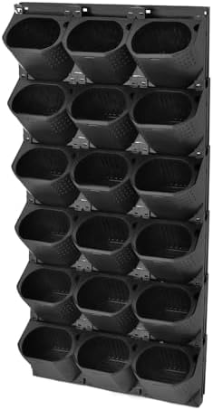 36-Pot Vertical Wall Planter System, Modular Wall-Mounted Living Garden Kit, Durable PP Injection Molded Stackable Plant Holder with Non-Woven Fabric for Indoor Outdoor Flowers Vegetables (Black) - Image 3