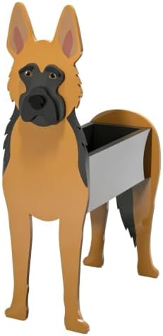Animal PVC Flower Pot, German Shepherd Shaped Succulent Planter Flower Holder for Garden Patio Balcony Window Sill, for Birthday Pet Lovers, 43x27cm(17x11in) by Unknown