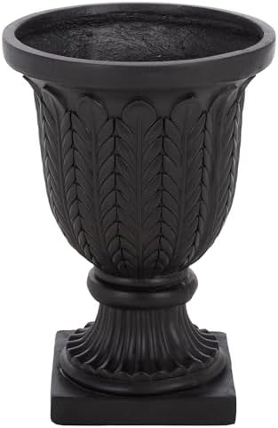 SAFAVIEH Outdoor - Apollo Planter Pot with Drainage - Black - Weather Resistant - Ideal for Patio, Garden, Backyard, 16.9" W x 16.9" D x 23.8" H (PAT5046E) by Unknown
