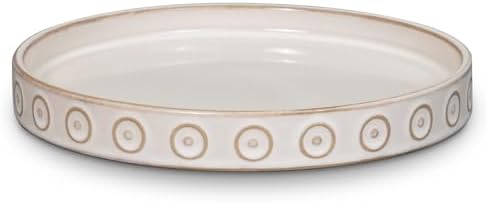 Eightpot Plant Drip Tray - Ceramic Plant Saucer for Outdoors 9.3 Inch Plant Tray for Indoors No Holes Plant Pot Saucer Plant Dishes to Catch Water Round Plant Drainage Trays, Cream White by Eightpot