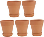 Red Clay Succulent Plant Pots with Saucers, 8x8cm Breathable Terracotta Flower Containers, Indoor Gardening Planters Set of 5 for Home and Office by GETAJGHSD