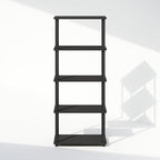 Furinno Turn-N-Tube Book Shelf, 5-Tier Bookshelf, Bookcase with Multipurpose Compact Display Rack, 11.6 x 23.6 x 57.4, for Living Room, Bedroom, Home Office, Americano/Black - Image 7
