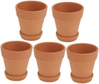 Operitacx Red Clay Pottery Planting Pots with Saucers 8x8cm Indoor Outdoor Succulent Flower Containers Set of 5 Breathable Terracotta Planters for Home Garden by Operitacx