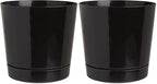 Novelty Majestic Full Depth Round Cylinder Pot, Glossy Black, 8-Inch (10088) (Pack of 2) by Novelty