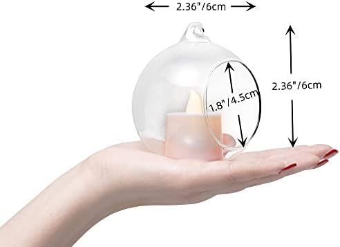 Hanging Glass Candle Holder, Globe Glass Tea Light Holder, Hanging Glass Vase, Flower Plants Terrarium, Glass Orbs Container, Micro Landscape DIY for Home, Office, Wedding (2.36" 24Pcs) - Image 2