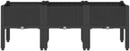 Gecheer Elevated Garden Planter Box with Legs, 47x16x17 Inch Black Raised Planter for Outdoor Patio, Durable PP Plastic Flower Pot with Rattan Look, Large Vegetable Herb Planter for Deck Yard Terrace - Image 3
